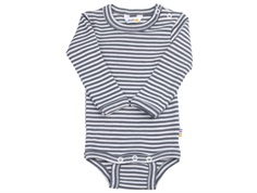Joha bodysuit dark gray stripes merino wool/silk
